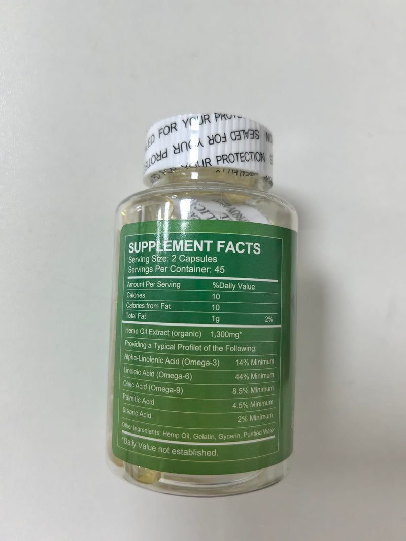 Hemp Oil Capsules, 60,000 Maximum Strength, Immune Support, 90Ct (2Pack) | WOGORGT - Pure Hemp Oil Capsules, Focus Calm, Relaxation, Mood, Rich in Omega 3, 6, 9 Fatty Acids