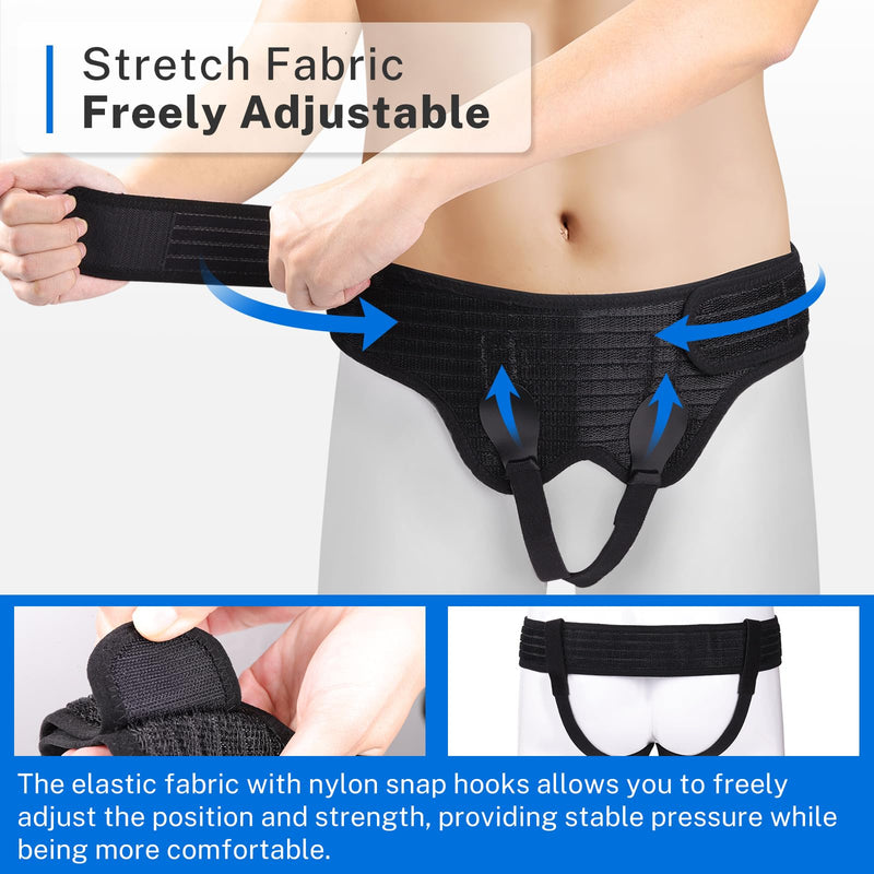 Hernia Belt for Men & Women - Single/Double Inguinal Support Belt with 4 Removable Compression Pads, Groin Hernia Support Truss Underwear Briefs, Hernia Support Truss (Small) Small