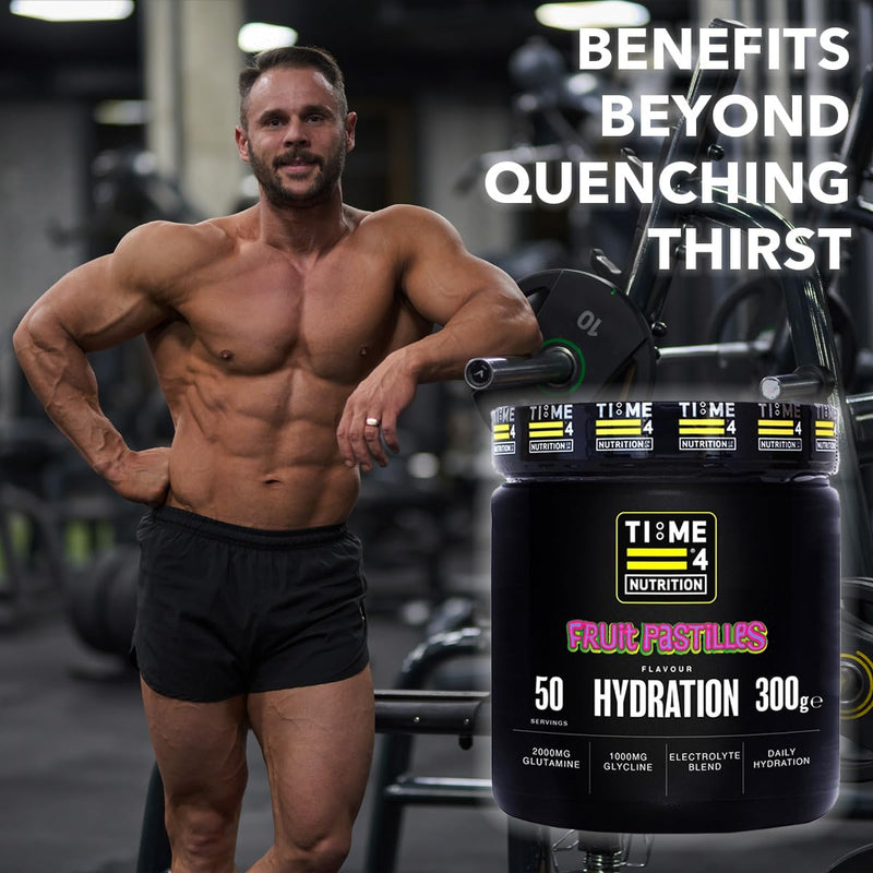 Hydration Formula Electrolytes Powder + Amino Acids Glutamine & Glycine Advanced Rehydration Formula Suitable for Vegans, Sugar Free – Energy, Focus, Avoid Dehydration (300g, Fruit Pastilles) 300g