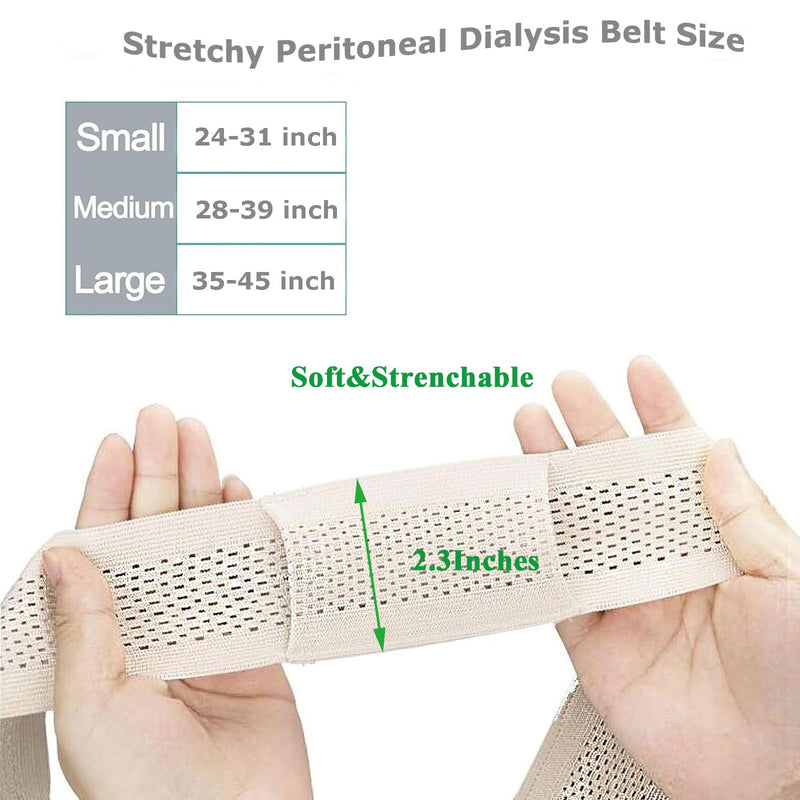[Australia] - Peritoneal Dialysis Belt, PD Belts Dialysis for Men Women, Feeding Tube Belt, PD Catheter Belt, G Tube Holder Belt, Peritoneal Dialysis Catheter Accessory for Stomach Feeding Peg J Tube (M, Beige) M 