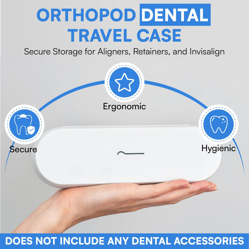 [Australia] - OrthoKey OrthoPod Dental Travel Case - Secure Storage for Aligners, Retainers, and Invisalign - Convenient Toothbrush and Toothpaste Holder - Clear Removable Grabber - Sterile Storage OrthoPodPB 