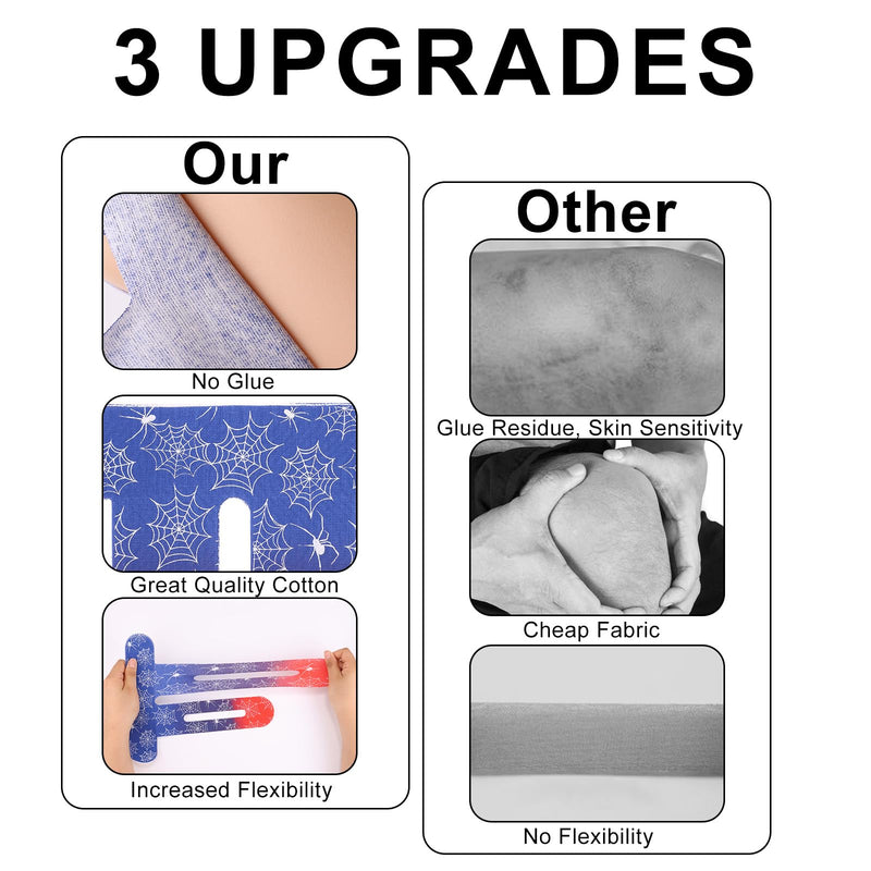 12pcs Precut Kinesiology Tape for Knees, Red Blue Gradient Waterproof Elastic Pre-Cut Breathable Sports Recovery Tape Stickers Supplies for Muscle Support & Comfort Stability