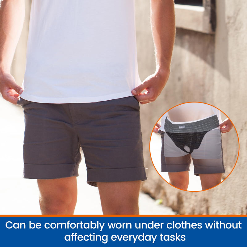 Hernia Belt for Double Inguinal, Hernia Support Truss for Men and Women, Pain Relief Recovery Adjustable Strap with 2 Removable Medical Compression Pads (Small) Small