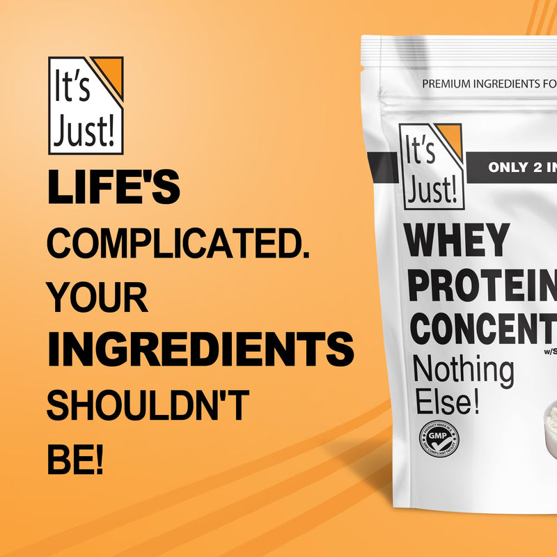 [Australia] - It's Just! - 100% Whey Protein Concentrate, Made in USA, No RBST/rBGH Hormones, Premium WPC-80, No Added Flavors or Artificial Sweeteners (1.25 Pound, Unflavored) 1.25 Pound (Pack of 1) 