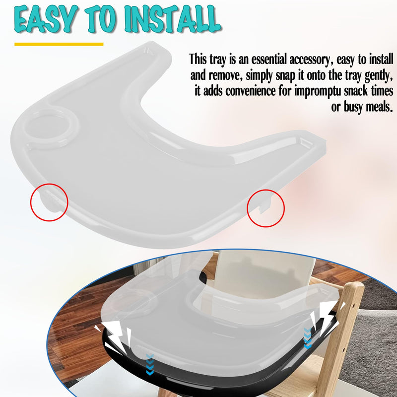 [Australia] - High Chair Tray Cover Compatible with Stokke Tripp Trapp Chair with Cup Holder - Smooth Surface and Strong Suction - Made with Food-Safe Plastic (BPA BPS BPF Lead Phthalate Free) - Clear 