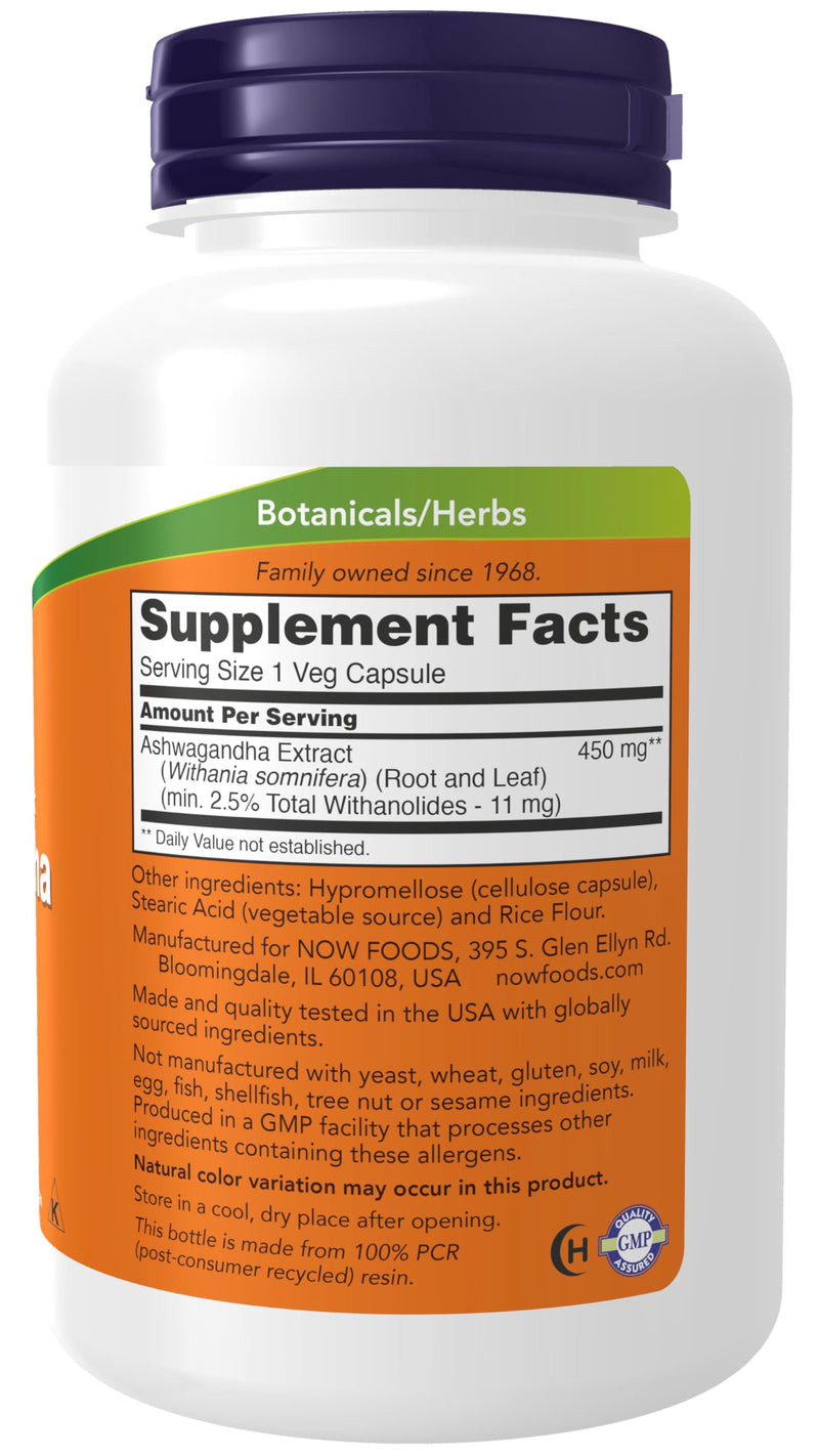 [Australia] - Now Foods Ashwagandha Extract 450 mg 180 Capsule 