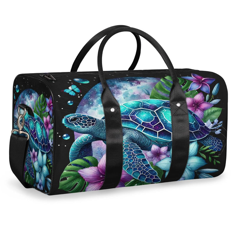 Travel Duffel Bag Galaxy Turtle Sport Tote Gym Bag Waterproof Foldable Carryon Weekend Overnight Training Handbag Sports Duffle Bags for Women Men Boys Girls A-2 Turtle