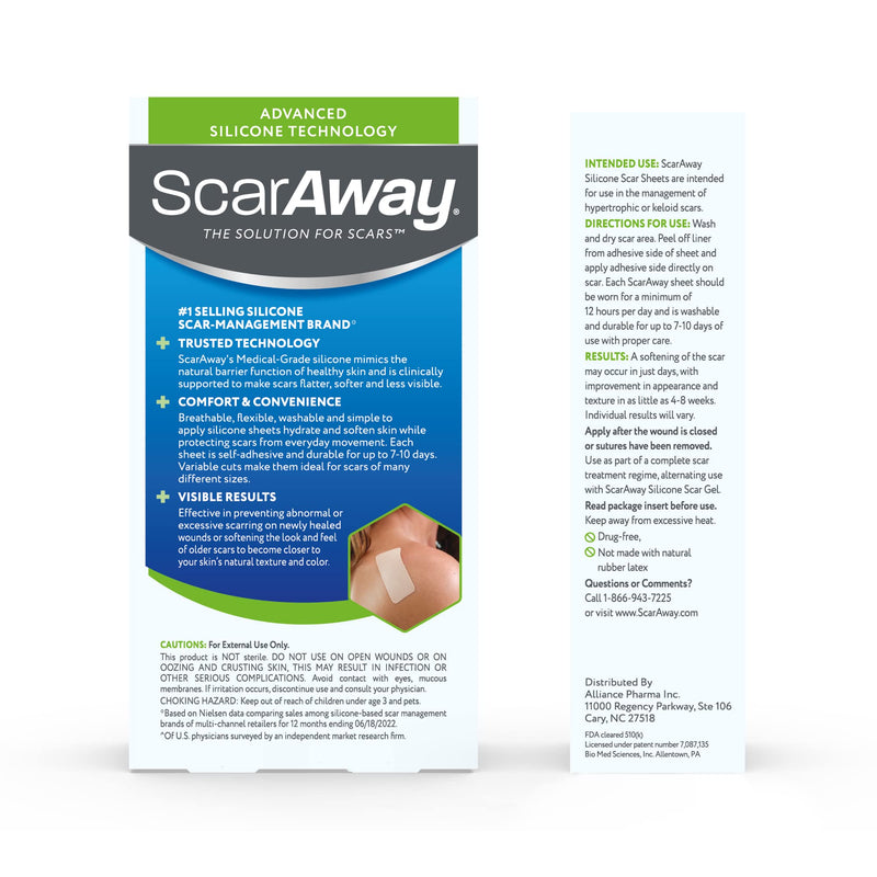 [Australia] - ScarAway Advanced Silicone Scar Sheets, Medical Grade Variety Pack Silicone Strips, Scar Treatment & Prevention for Surgical, Burn, Body, Acne, Hypertrophic & Keloid Scars, 8 Reuseable Sheets 