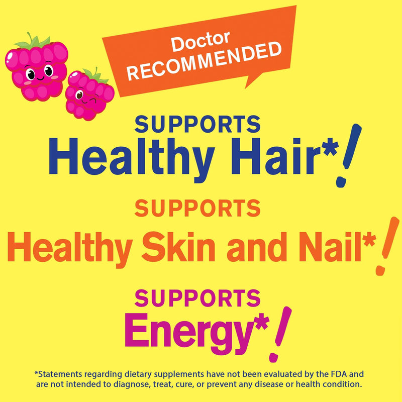 WellYeah Biotin Gummies for Kids 5000 mcg - Supports Hair Growth, Skin Health, and Nails - Natural Sourced Flavors - GMO Free, Gluten Free - Gummy for Boys and Girls - 60 Count