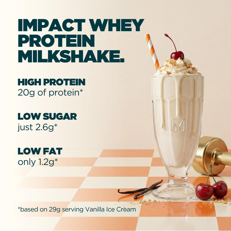 Myprotein Impact Whey Protein Milkshake - Vanilla Ice Cream | 15 Servings | Creamy Dessert-Style Gym Shake | 20g+ Protein Per Serving | Rich, Smooth & Indulgent Taste | Low Fat & Easy Mixing
