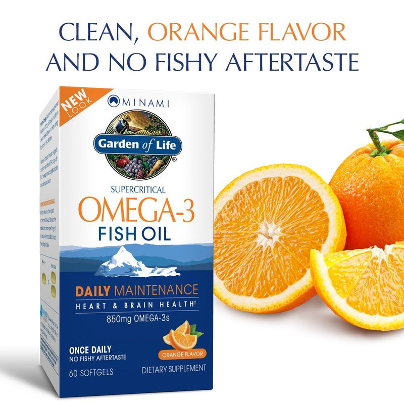 [Australia] - Garden of Life EPA/DHA Omega 3 Fish Oil - Minami Natural Brain Function, Heart and Mood Supplement, 60 Softgels Orange 60 Count (Pack of 1) 