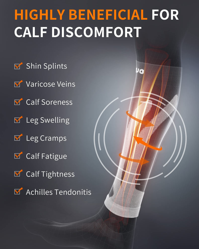 [Australia] - CAMBIVO 3 Pairs Calf Compression Sleeve for Women Men, Leg Support for Shin Splints Large-X-Large Black 