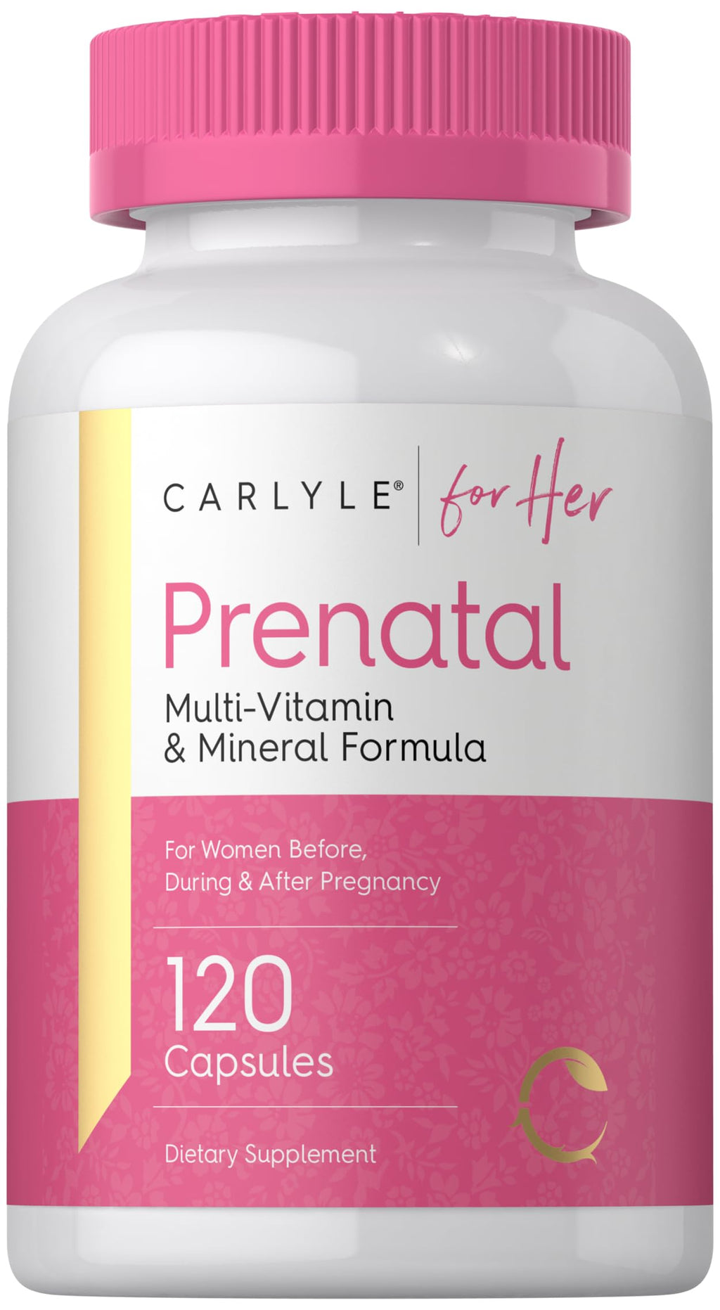 Carlyle Prenatal Vitamins for Women | 120 Capsules | Multivitamin and Mineral Formula with Folic Acid | Non-GMO and Gluten Free Supplement | for Her