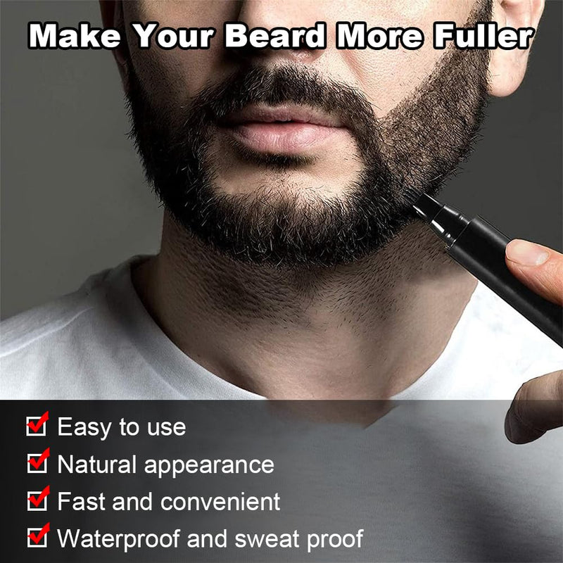 [Australia] - Beard filler pen, 2 pieces beard filler pen, waterproof beard pen, mustache pen, beard filler pencil, waterproof beard pen for men, men's beard pen black, beard pen filling set for filling mustaches 