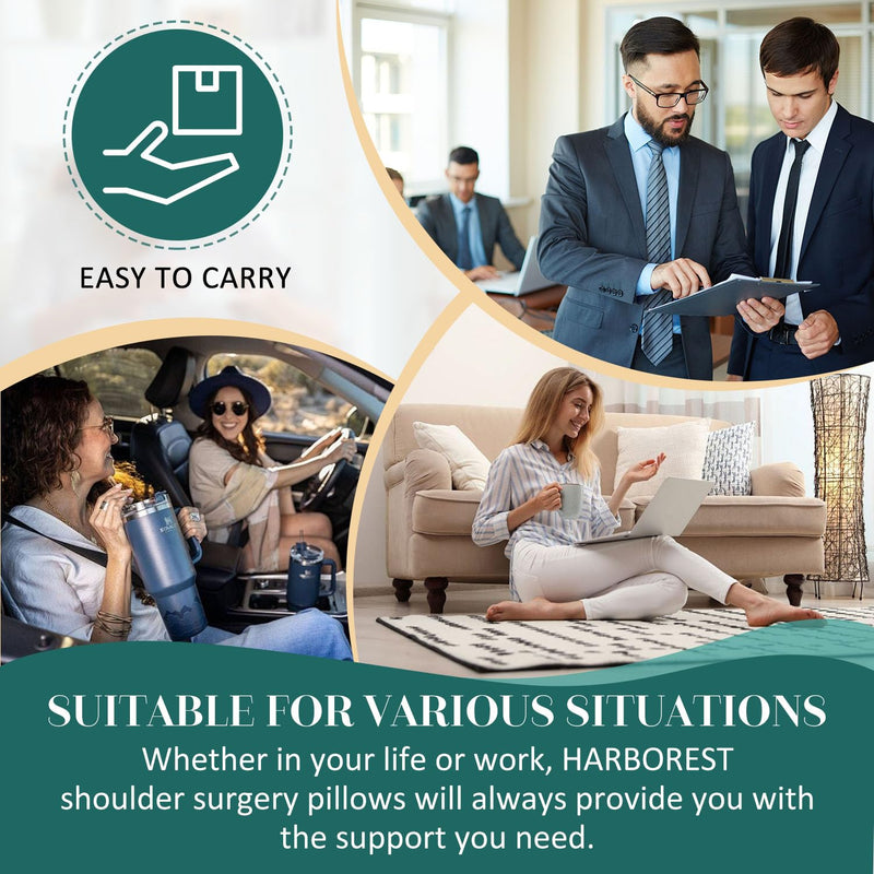 [Australia] - HARBOREST Shoulder Surgery Pillow - Shoulder Pillow for Shoulder Pain, Rotator Cuff Pillow for Sitting (Light Grey) Without Shoulder Strap Light Grey 