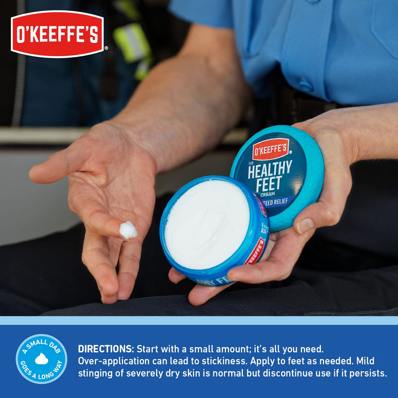 [Australia] - O'Keeffe's for Healthy Feet Foot Cream; Guaranteed Relief for Extremely Dry; Cracked Feet; Instantly Boosts Moisture Levels; 3.2 Ounce Jar; (Pack of 4) 