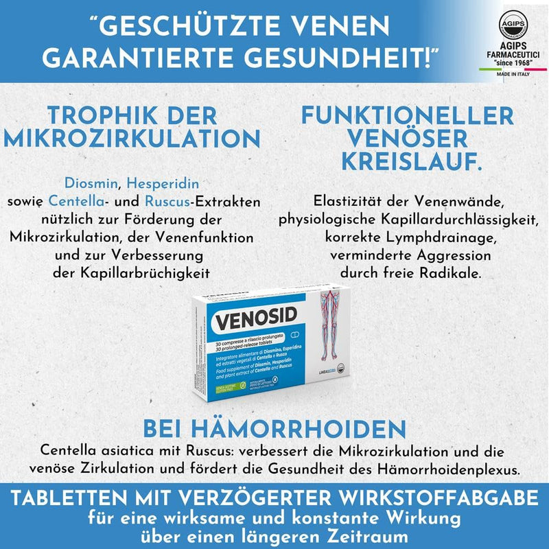 [Australia] - Useful for blood circulation in the leg veins with Hesperidin Diosmin 400mg Microcirculation for varicose veins and ruptured capillaries 90 tablets Venoside Agips (3 boxes) 3 boxes 