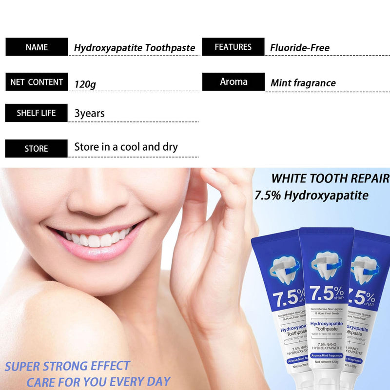 [Australia] - Beamach Hydroxyapatite Toothpaste, Nano Hydroxyapatite Toothpaste for Enamel Protection and Tooth Strengthening, Fluoride-Free Formula, Gentle Mint, Fresh Breath 