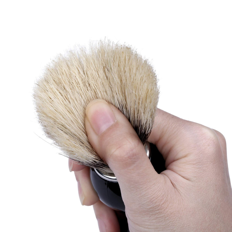 [Australia] - Men's Shaving Brush Set Boar Bristle Hair Shaving Brush, Stainless Steel Shaving Bowl & Stand, 3.5Oz Shaving Soap Wet Shaving Cleaning Tool Birthday Father Day Gifts for Him Men White 