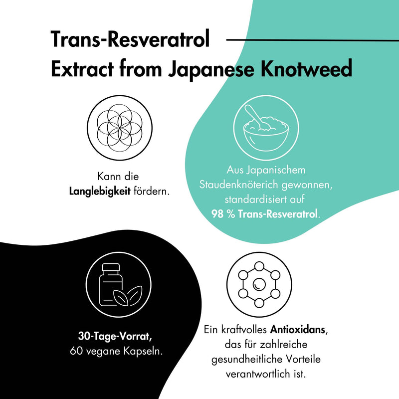 [Australia] - Nature Diet Resveratrol - 500 mg Trans-Resveratrol (98%) - Japanese Knotweed Extract - 60 Vegan Capsules - Antioxidant Protection - Supports Healthy Aging & Cell Health 