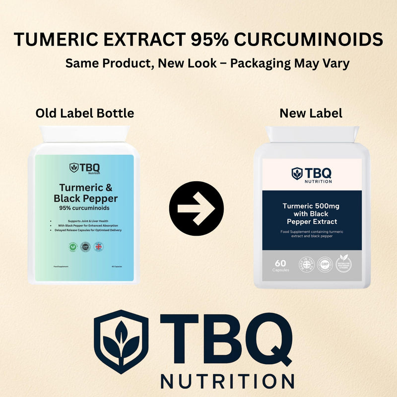 Turmeric Extract 500mg (95% Curcuminoids) + Black Pepper – 60 Delayed Release Vegan Capsules | High Strength with Piperine for Absorption | UK-Made Plant-Based Supplement