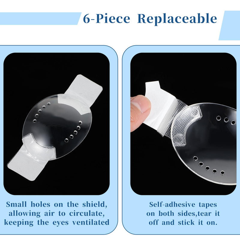 [Australia] - Eye Shield After Cataract Surgery 6Pcs Plastic Eye Patch Comfortable Clear Eyes Patch with Ventilation Holes for Children Adults After Surgery Eyes Protection 
