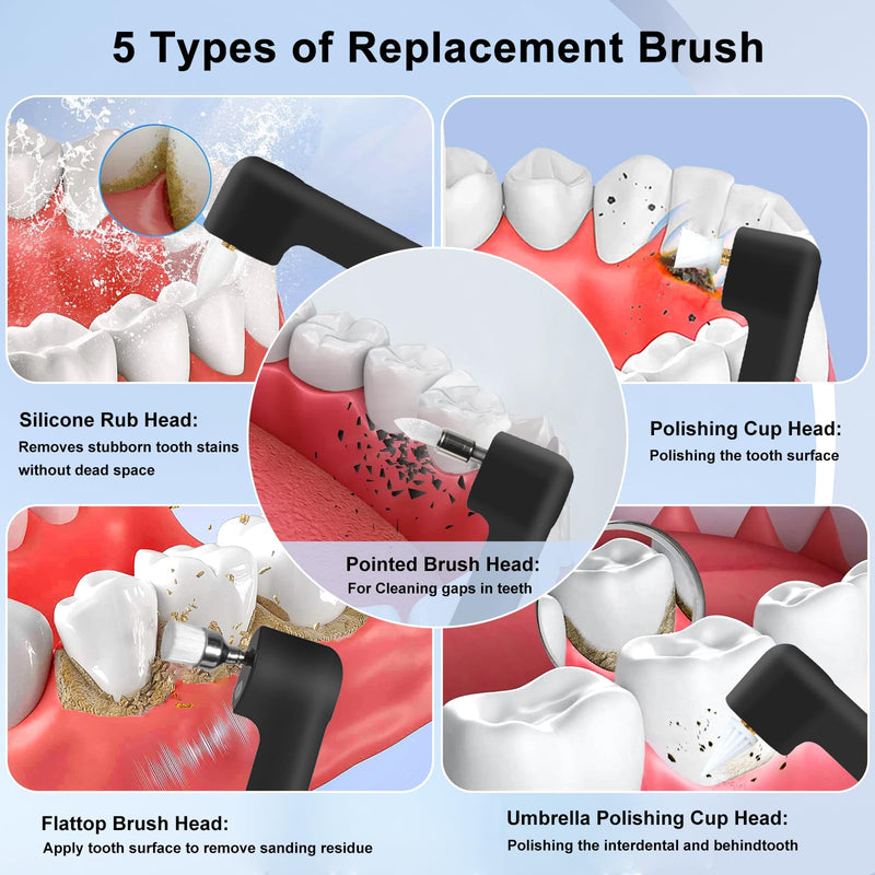 [Australia] - Tooth polisher attachment, 5 multifunctional replacement heads for Wbbrbbr tooth polishers for cleaning teeth and whitening teeth 