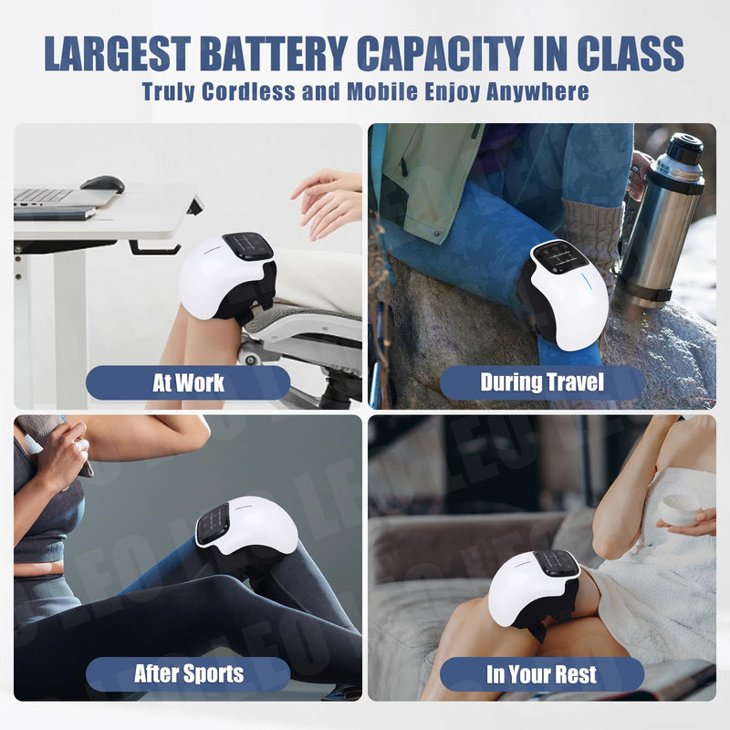 [Australia] - Knee Massager with Heat, Red Light Therapy, 3-in-1 Cordless Knee Massager, Portable & Easy-to-Use Wireless Knee Therapy Equipment, Gifts for Grandma & Grandpa 