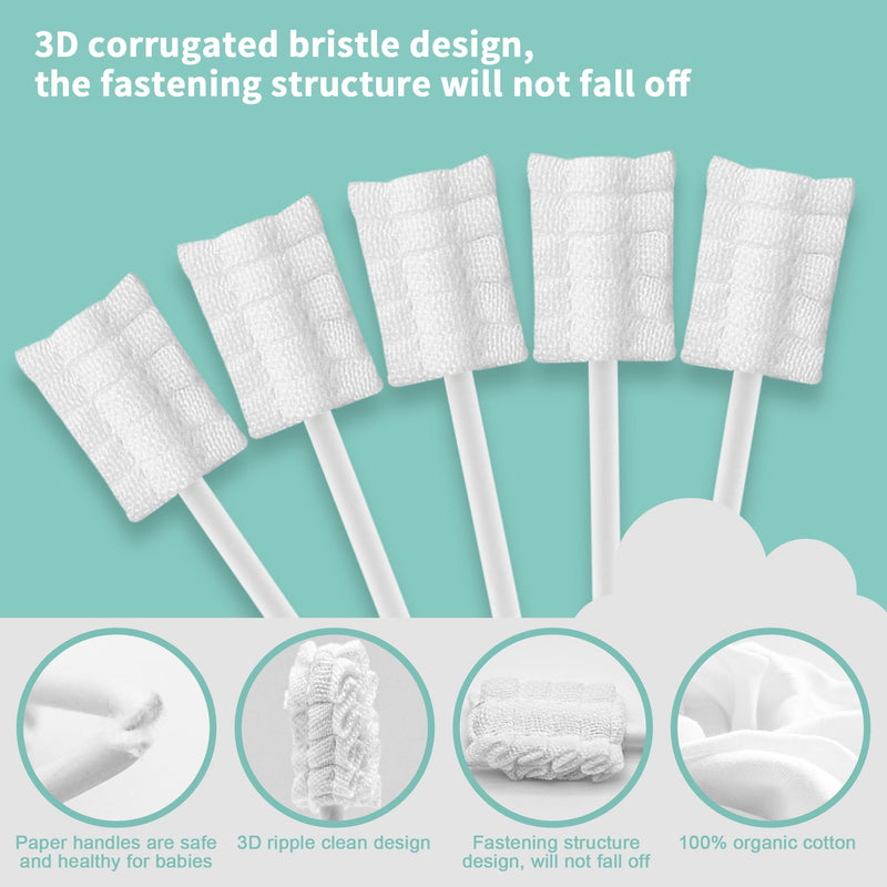 [Australia] - 42PCS Finger Baby Toothbrush with Absorbent Gauze, Tongue Cleaner, Oral Cleaner for 0-36 Months 42 Count (Pack of 1) 