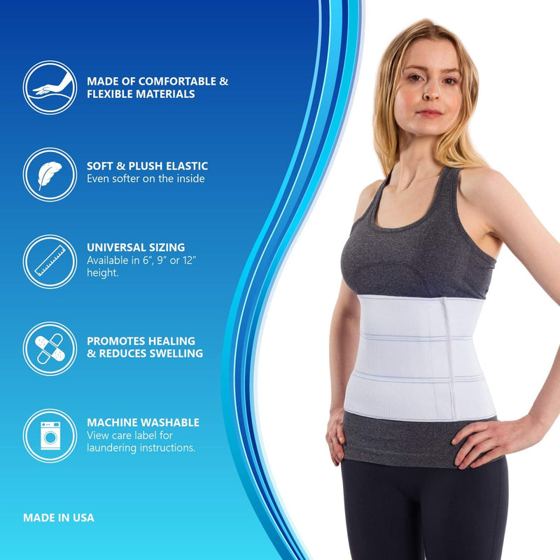 [Australia] - NYOrtho Abdominal Binder Lower Waist Support Belt - Compression Wrap for Men and Women MADE IN USA (45" - 60") 3 Panel - 9" 3 Panel - 9" High 45-60 Inch (Pack of 1) 