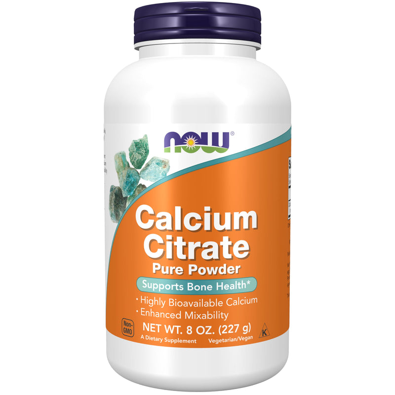 NOW Supplements, Calcium Citrate Powder, Highly Bioavailable Calcium, Supports Bone Health*, 8-Ounce Unflavored 8 Ounce (Pack of 1)