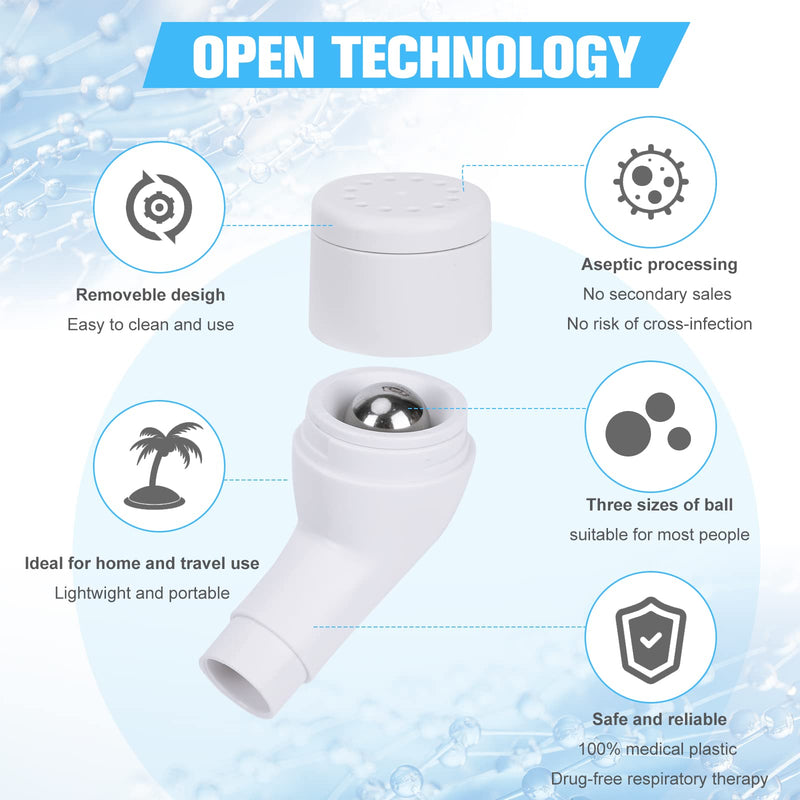 [Australia] - Breathing Exercise Device for Lungs, Lung Exerciser Device with Steel Balls, Drug-Free Therapy Mucus Device for Phlegm Relief Clear 