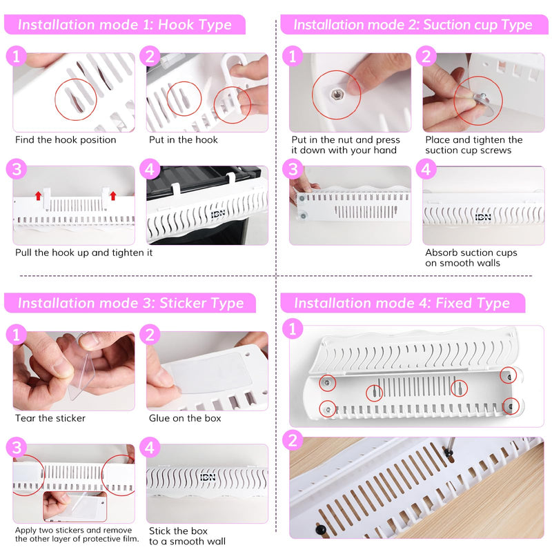 [Australia] - IDN BEAUTY Hair Extension Holder Stand for Styling, 4 Installation Modes With Tool, Black Hair Extension Holder Designed to Securely Hold Your Extensions for Washing, Styling, Packing and Storing 