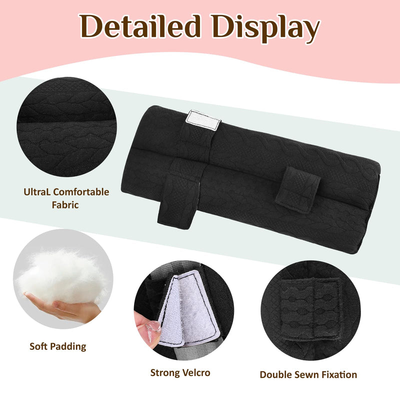 Seat Belt Pillow Post Surgery, Port Pillows for Chemo Patients Seatbelt Cushion with Pocket for Ice Hot Pack, Mastectomy Hysterectomy Pacemaker pillow,After Heart Surgery Recovery Gifts (Black, Large) Black