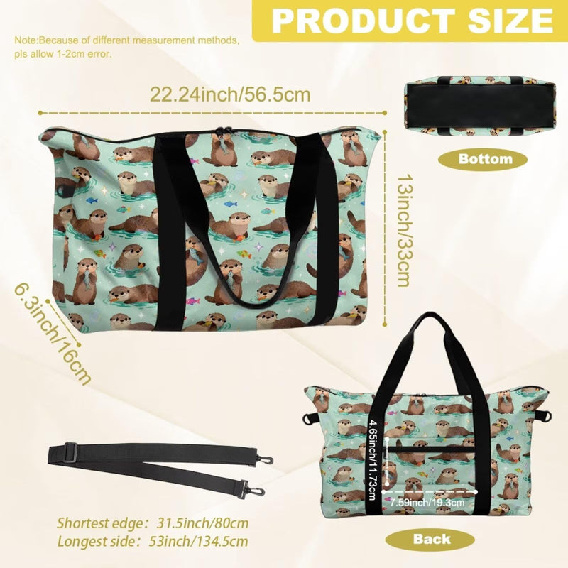 Otter Lightweight Foldable Collapsible Waterproof Travel Duffel Bag Gym Bags For Men Weekend Bag For Women Expandable Spacious Travel Duffel Bags Otter