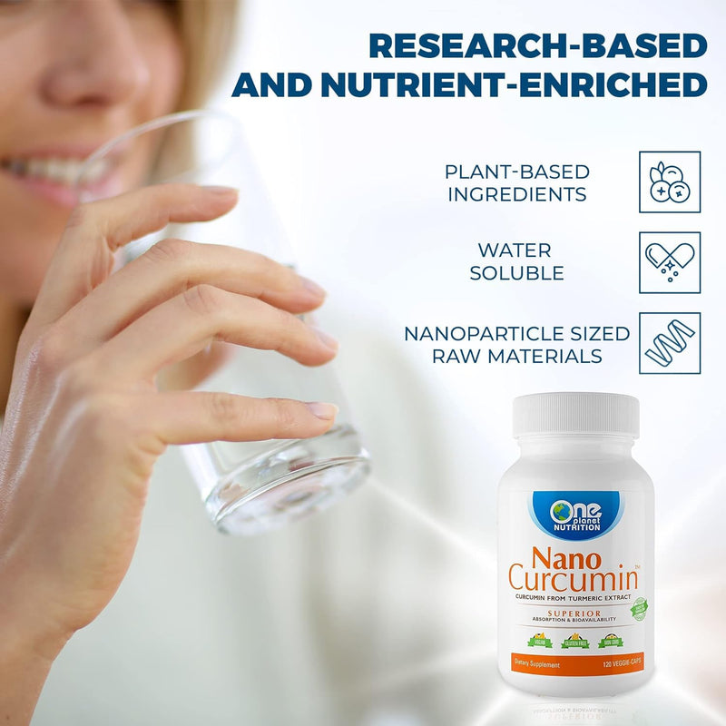 [Australia] - Nano Curcumin 500mg — Turmeric Curcumin Gluten Free Water Soluble Supplements for Better Absorption, Turmeric Capsules, Non-GMO - 120 Veggie Capsules 