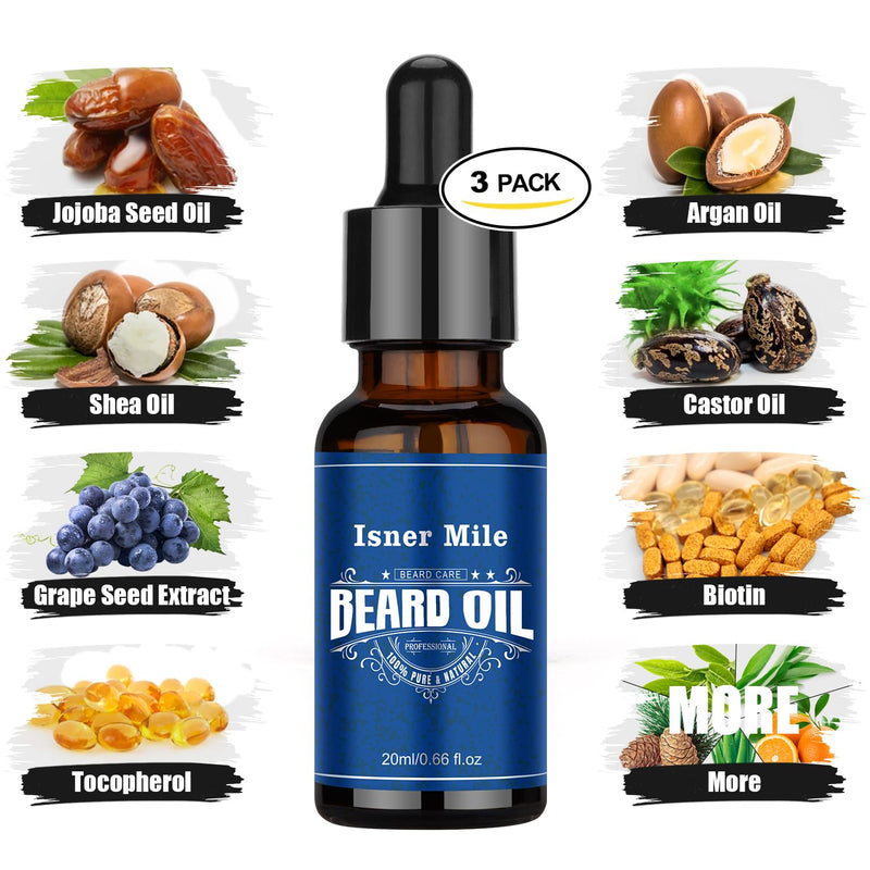 [Australia] - Beard care set for men - beard growth kit with beard oil, beard brush, beard balm, beard comb, beard wash, beard scissors, gifts for men dad argan oil 