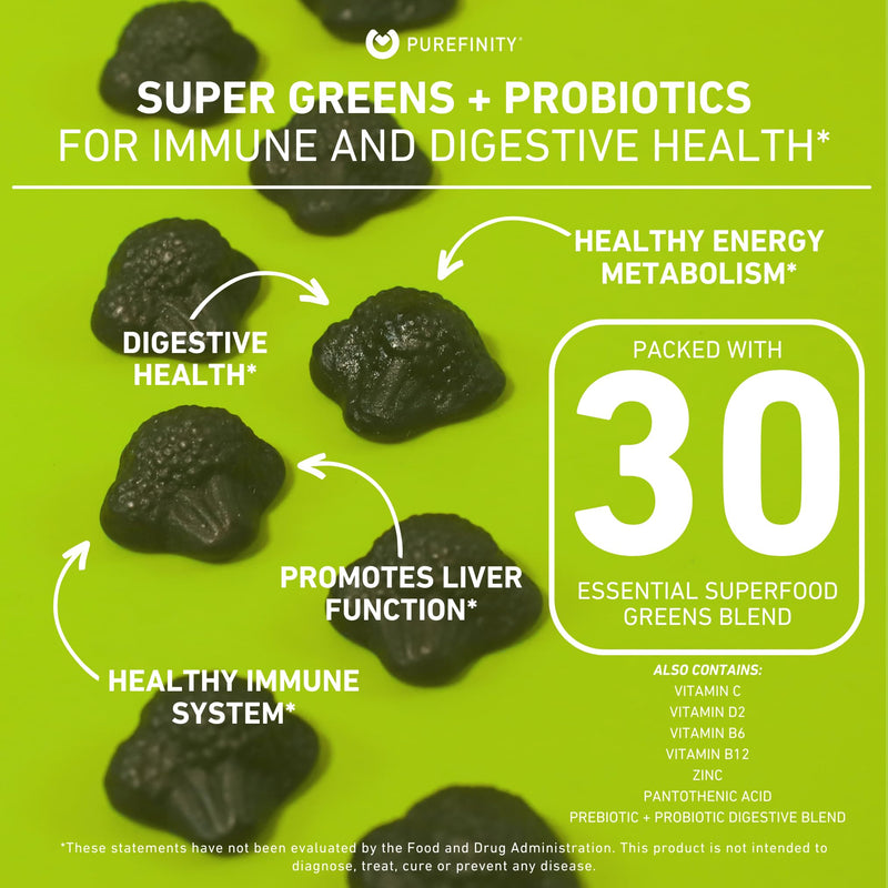 [Australia] - Spirulina Gummies – Your Daily Super Greens with Spinach, Broccoli, Alfalfa, Beet Root, Acai, The Perfect All-in-One Veggie Gummies – Non-GMO, Gluten Free – 60 Vegan Gummies 