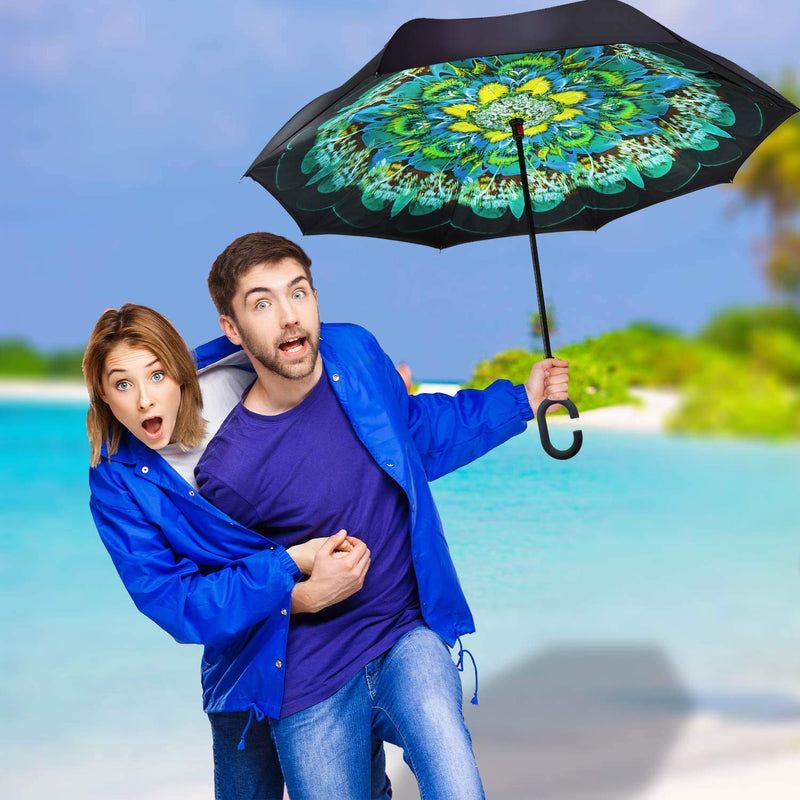 MRTLLOA Inverted Umbrella, Reverse Umbrella, Umbrella with C-Shaped Handle for women and kids boys and girls.