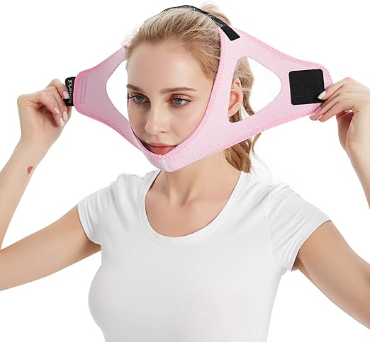 [Australia] - Chin Strap for Cpap Users, Anti Snoring Sleep Aid Solution for Men and Women, Adjustable Effectively Reduce Snoring, Stop Snore Device for Better Sleep (Pink) Pink 