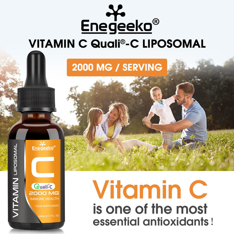 Liposomal Vitamin C Liquid 2000mg – High Absorption Vegan Formula for Immune & Antioxidant, Non-GMO, Gluten & Soy Free (60 ml (Pack of 1)) 60 ml (Pack of 1)