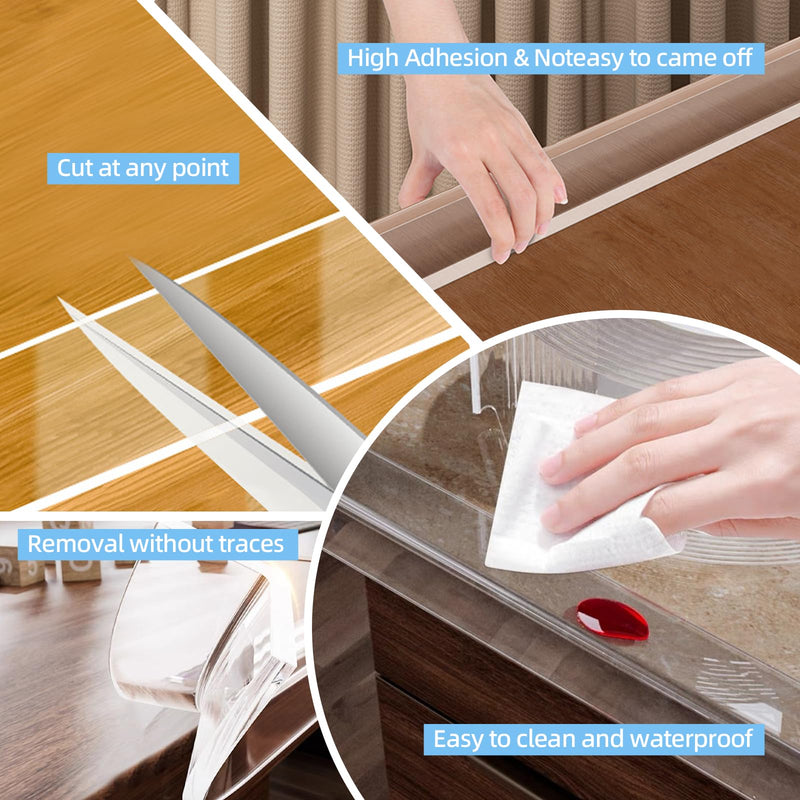 [Australia] - 13.12 FT Edge Corner Protector Baby Proofing,Soft Clear Furniture Table Corner Guard & Edge Safety Cabinet Door Bumper,Crib Bumpers,Wall Protector(Width 2 inÔºåThickness 0.08 in) 2in x 13.12FT 