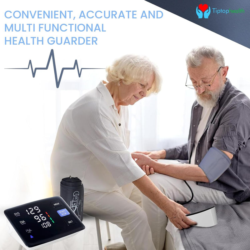 [Australia] - Digital Blood Pressure Monitor: Accurate Automatic Upper Arm BP Machine & Heart Rate Monitoring Meter | Sphygmomanometer with Large Color Screen, Fast Measurements 