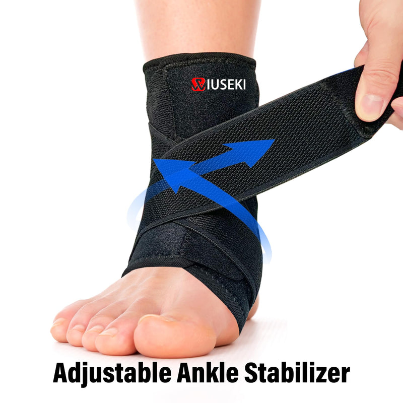 [Australia] - 2 Pack Ankle Brace Stabilizers,Ankle Sprain Pain and Discomfort for Men & Women Injury Recovery Ankle Support,for Running Volleyball Basketball(Large) Large 