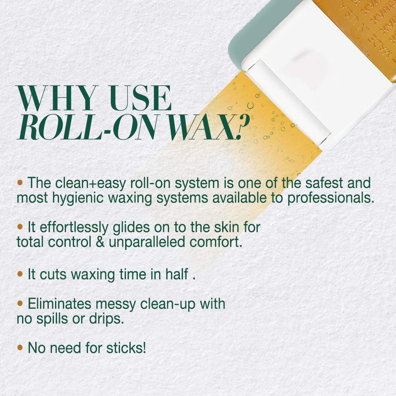 [Australia] - Clean + Easy Large Wax Roller Heads – Roll On Wax Refill Applicators for Waxing Cartridge, Hair Removal for Legs & Body, 24 Pack Large 24-Pack 