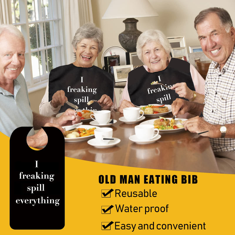 [Australia] - Adult Bibs Large Reusable Dining Clothing Protectors Washable Waterproof for Men Women Funny Bibs B 