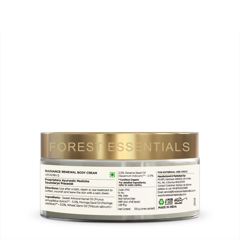 Forest Essentials Radiance Renewal Vitamin E Body Cream 100g