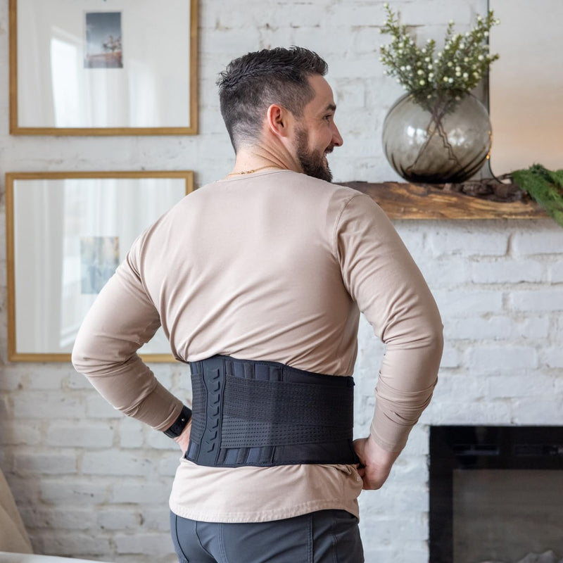 [Australia] - Copper-infused Back Support Brace for Men and Women- Lightweight & Breathable Back Support Belt for Mild to Moderate Lower Back Pain, Muscle Spasm, Strains, Arthritis, Sciatica, Injury Recovery, Rehabilitation (L/XL) L/XL 