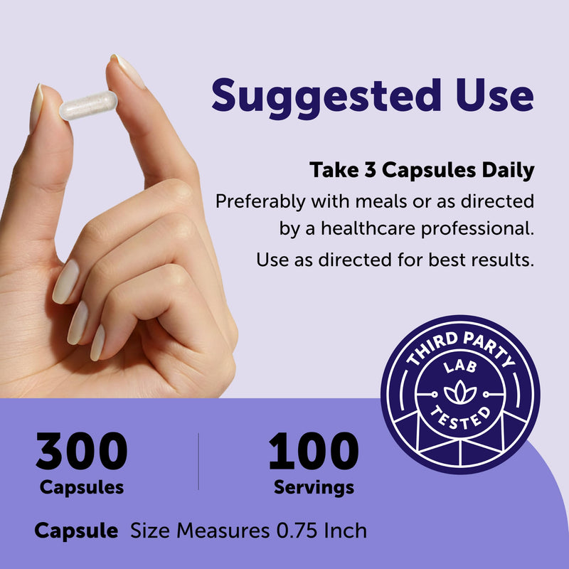 Micro Ingredients Pure Triple Magnesium Complex | 300 Capsules | 400mg Elemental Magnesium Per Serving | Chelated Glycinate, Taurate, Magnesium Malate, Vitamin C | Filler Free