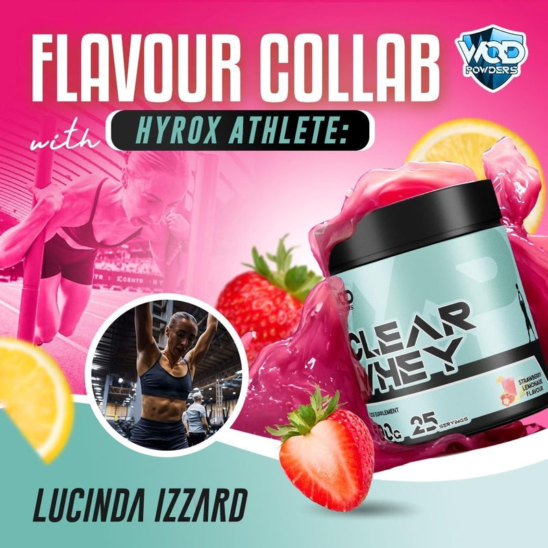 Clear Whey Isolate Protein Powder – Refreshing Protein Shake | Low Lactose, Easy Digesting & High in Protein | Ideal for Workout Recovery – 500g, 25 Servings (500 Grams, Strawberry Lemonade) 500 grams